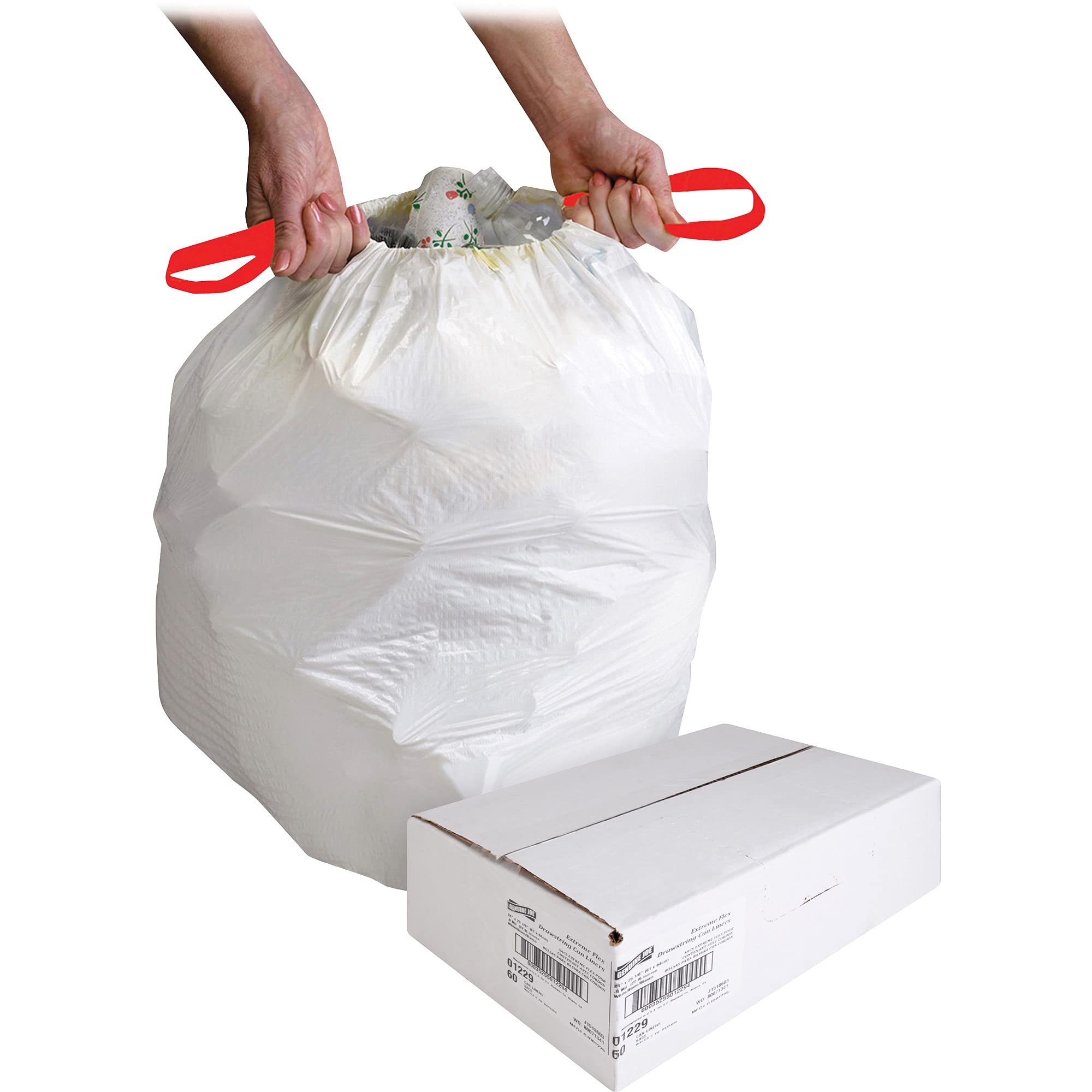 Genuine Joe GJO01229 Expandable Drawstring Trash Can Liner, 13